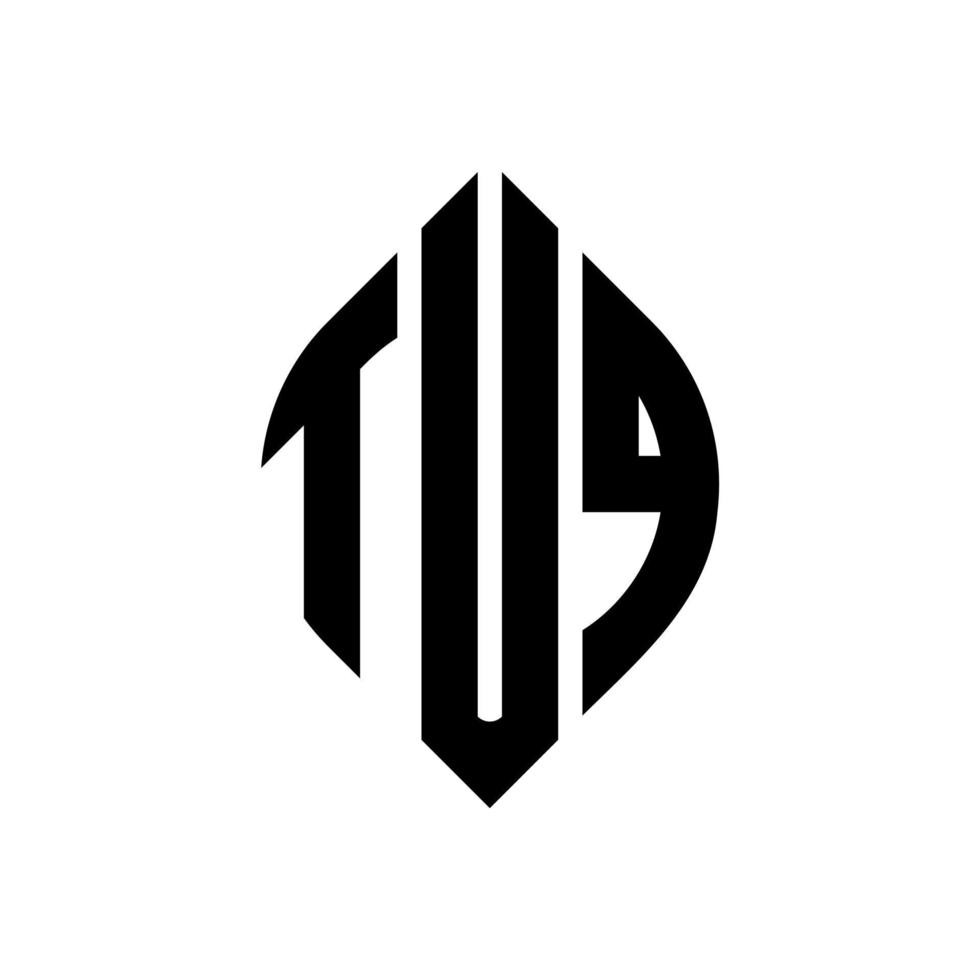 design de logotipo de letra de círculo tuq com forma de círculo e elipse. letras de elipse tuq com estilo tipográfico. as três iniciais formam um logotipo circular. tuq círculo emblema abstrato monograma carta marca vetor. vetor