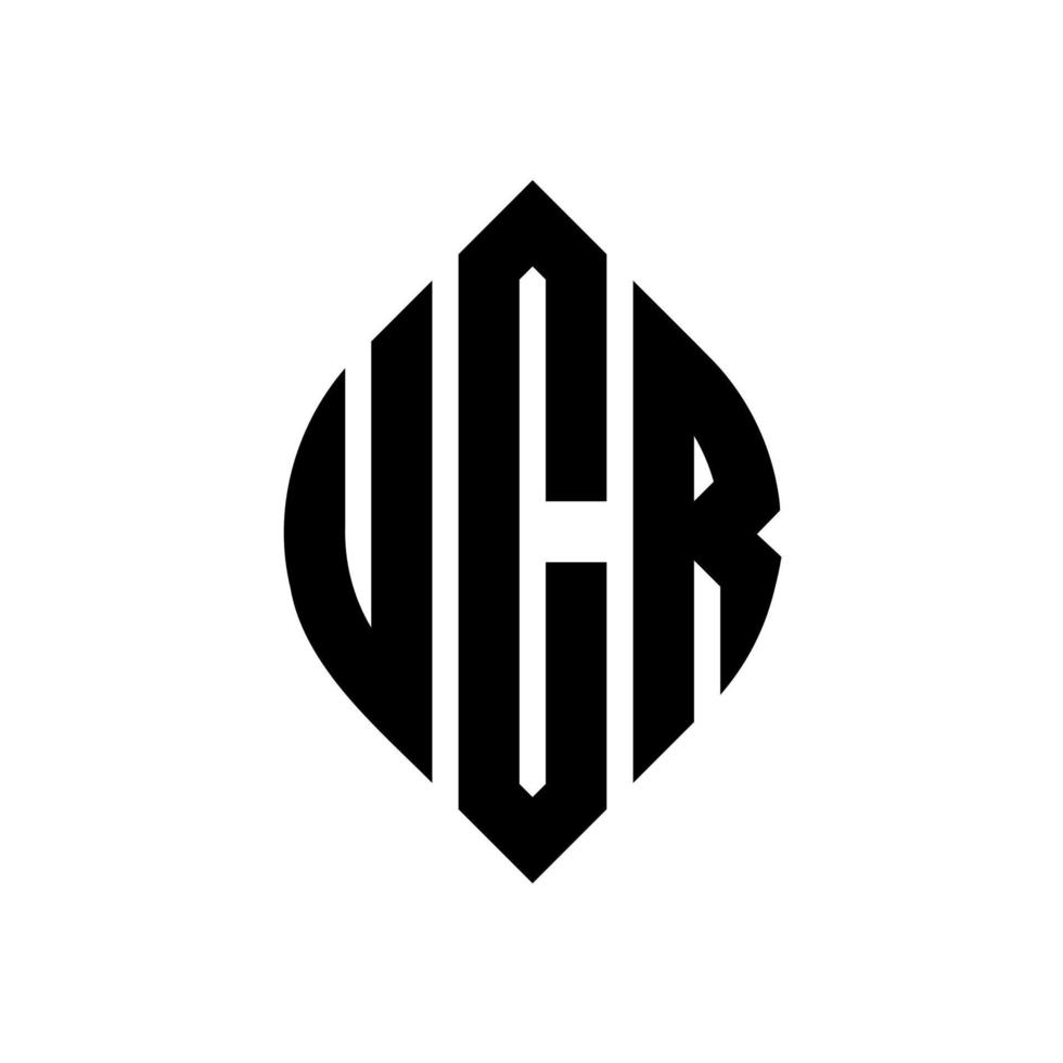 design de logotipo de carta de círculo ucr com forma de círculo e elipse. letras de elipse ucr com estilo tipográfico. as três iniciais formam um logotipo circular. ucr círculo emblema abstrato monograma carta marca vetor. vetor