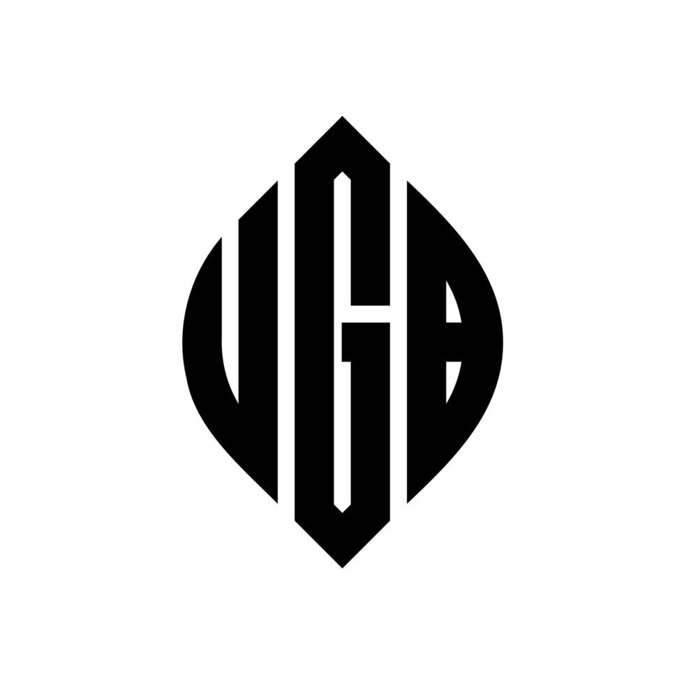 design de logotipo de carta de círculo ugb com forma de círculo e elipse. letras de elipse ugb com estilo tipográfico. as três iniciais formam um logotipo circular. ugb círculo emblema abstrato monograma carta marca vetor. vetor