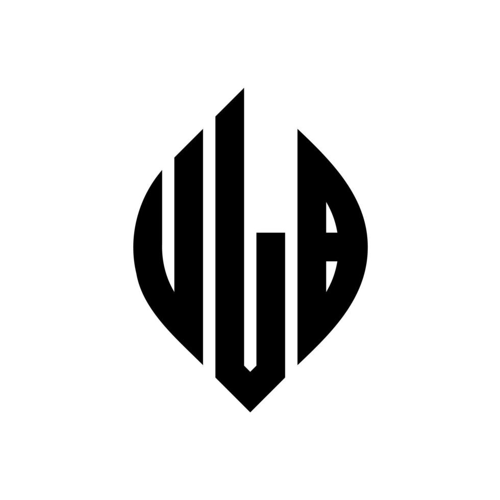 design de logotipo de letra de círculo ulb com forma de círculo e elipse. letras de elipse ulb com estilo tipográfico. as três iniciais formam um logotipo circular. ulb círculo emblema abstrato monograma carta marca vetor. vetor