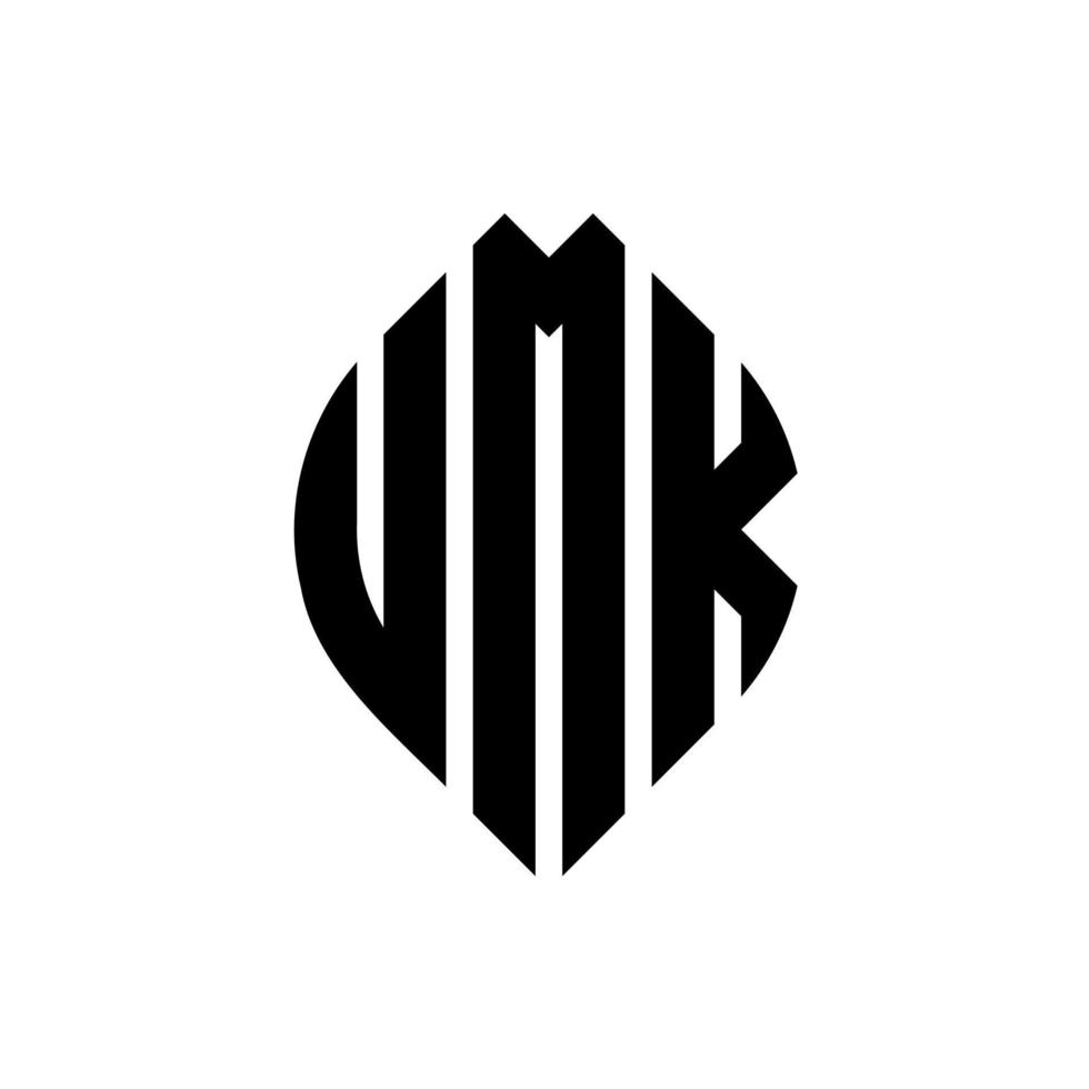 design de logotipo de carta de círculo ukm com forma de círculo e elipse. letras de elipse ukm com estilo tipográfico. as três iniciais formam um logotipo circular. ukm círculo emblema abstrato monograma carta marca vetor. vetor