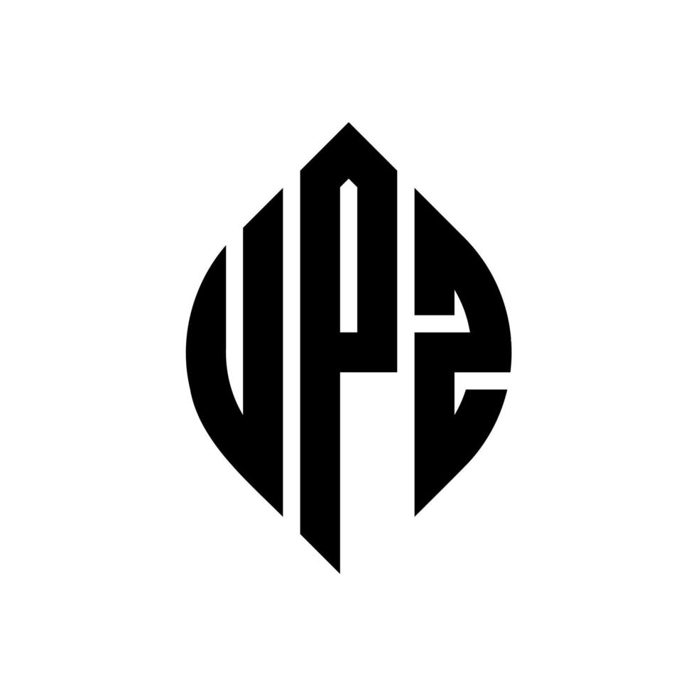 design de logotipo de carta de círculo upz com forma de círculo e elipse. letras de elipse upz com estilo tipográfico. as três iniciais formam um logotipo circular. upz círculo emblema abstrato monograma carta marca vetor. vetor