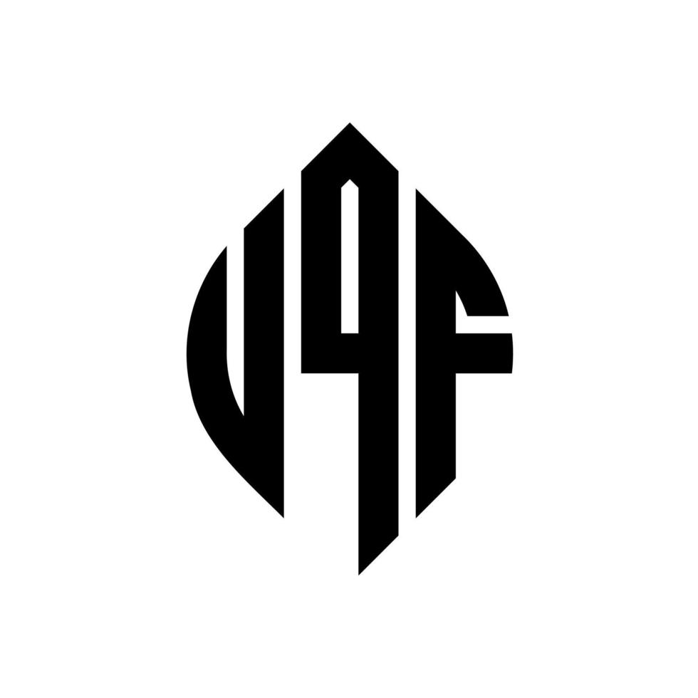 design de logotipo de letra de círculo uqf com forma de círculo e elipse. letras de elipse uqf com estilo tipográfico. as três iniciais formam um logotipo circular. uqf círculo emblema abstrato monograma carta marca vetor. vetor