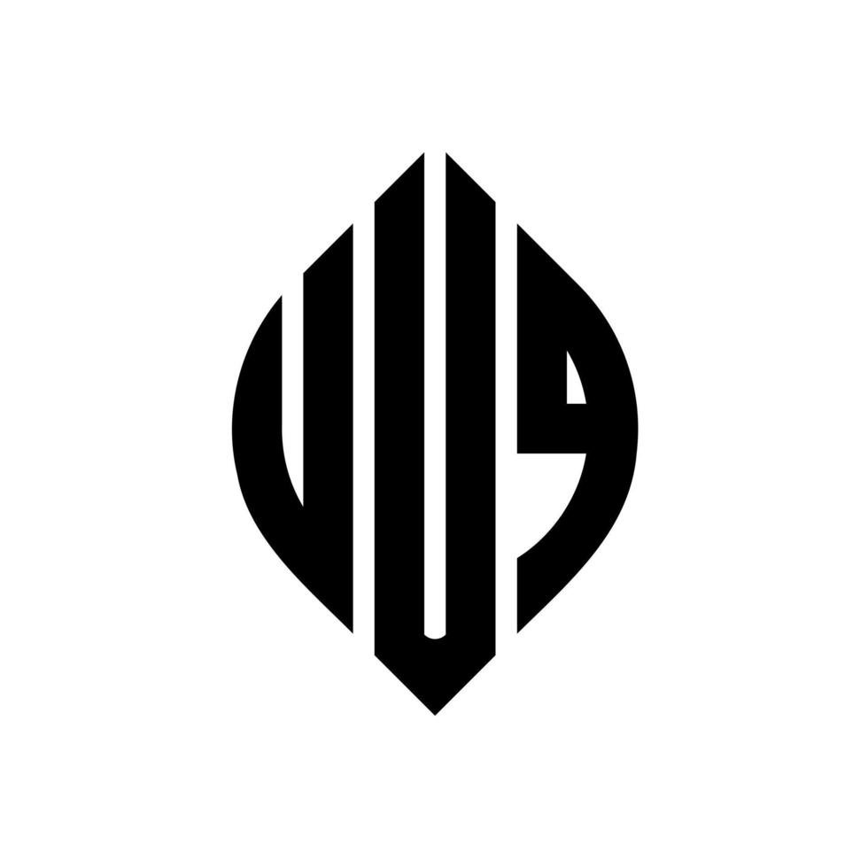 design de logotipo de letra de círculo uuq com forma de círculo e elipse. letras de elipse uuq com estilo tipográfico. as três iniciais formam um logotipo circular. uuq círculo emblema abstrato monograma carta marca vetor. vetor