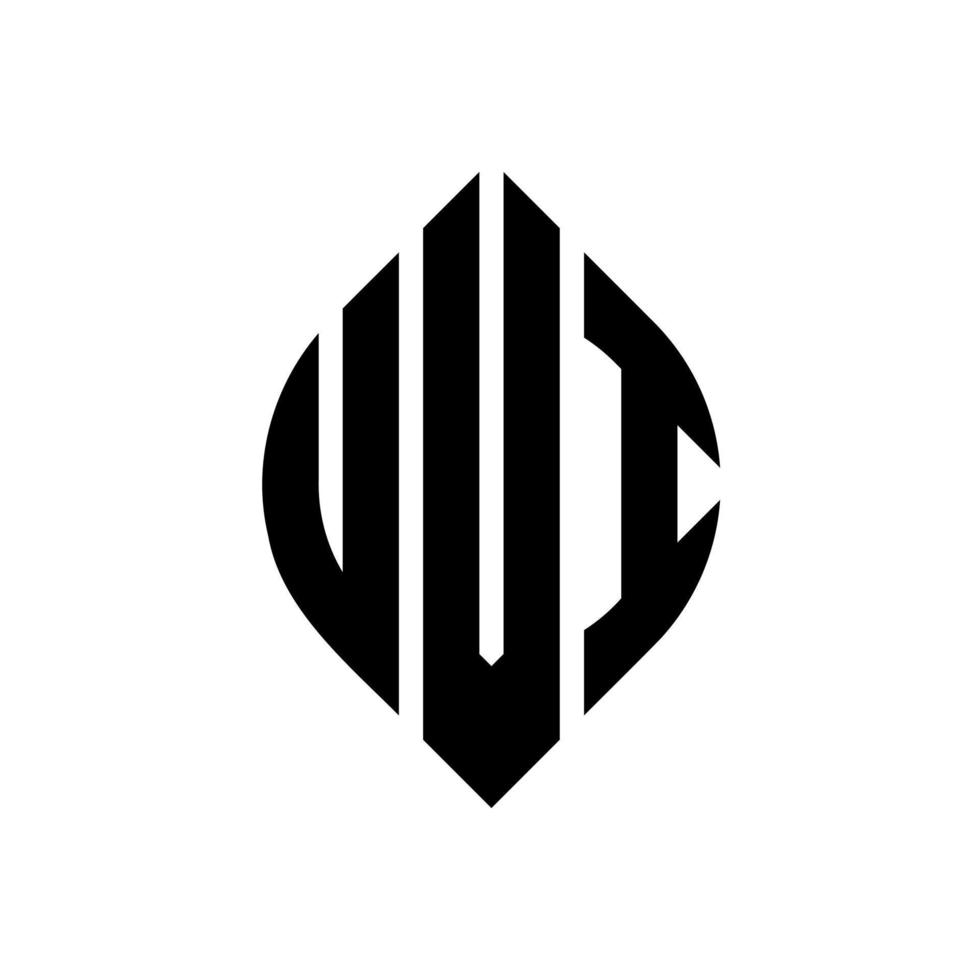 design de logotipo de carta de círculo uvi com forma de círculo e elipse. letras de elipse uvi com estilo tipográfico. as três iniciais formam um logotipo circular. uvi círculo emblema abstrato monograma carta marca vetor. vetor