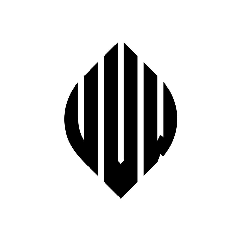 design de logotipo de letra de círculo uvw com forma de círculo e elipse. letras de elipse uvw com estilo tipográfico. as três iniciais formam um logotipo circular. uvw círculo emblema abstrato monograma letra marca vetor. vetor