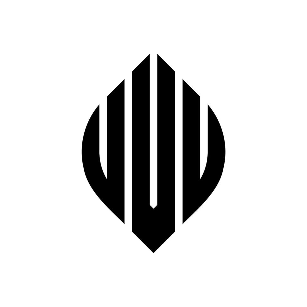 design de logotipo de letra de círculo uvu com forma de círculo e elipse. letras de elipse uvu com estilo tipográfico. as três iniciais formam um logotipo circular. uvu círculo emblema abstrato monograma carta marca vetor. vetor