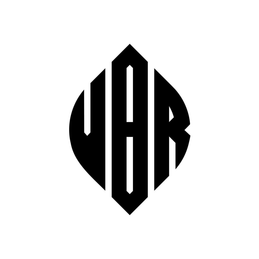 design de logotipo de letra de círculo vbr com forma de círculo e elipse. letras de elipse vbr com estilo tipográfico. as três iniciais formam um logotipo circular. vbr círculo emblema abstrato monograma carta marca vetor. vetor