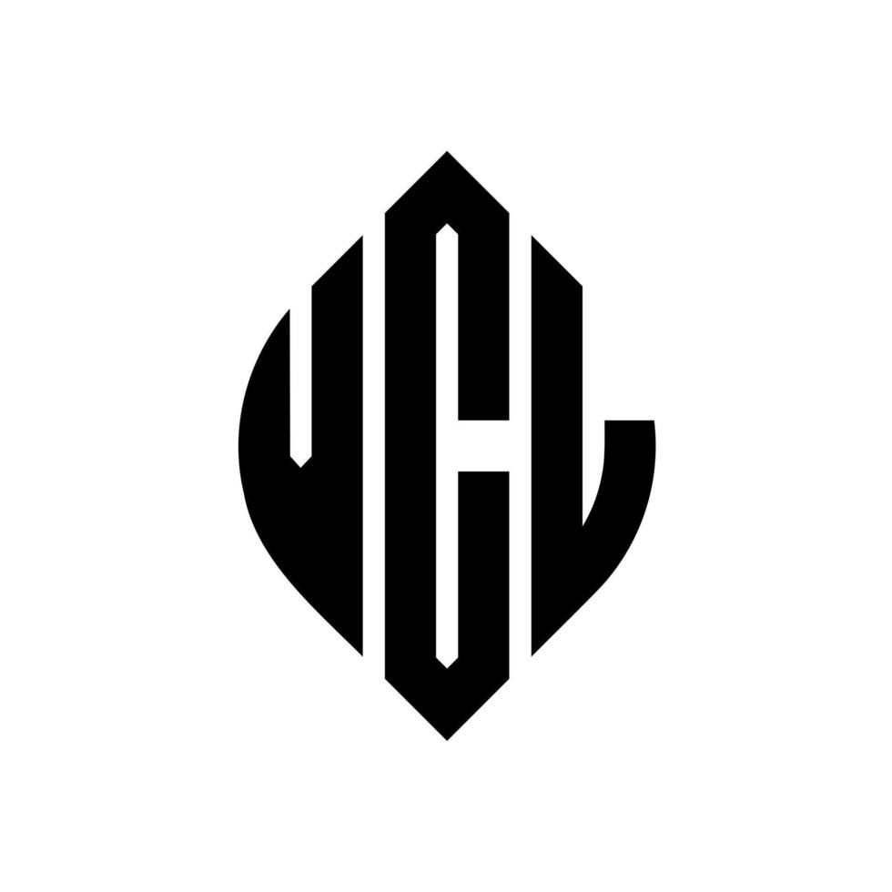 design de logotipo de carta de círculo vcl com forma de círculo e elipse. letras de elipse vcl com estilo tipográfico. as três iniciais formam um logotipo circular. vcl círculo emblema abstrato monograma carta marca vetor. vetor