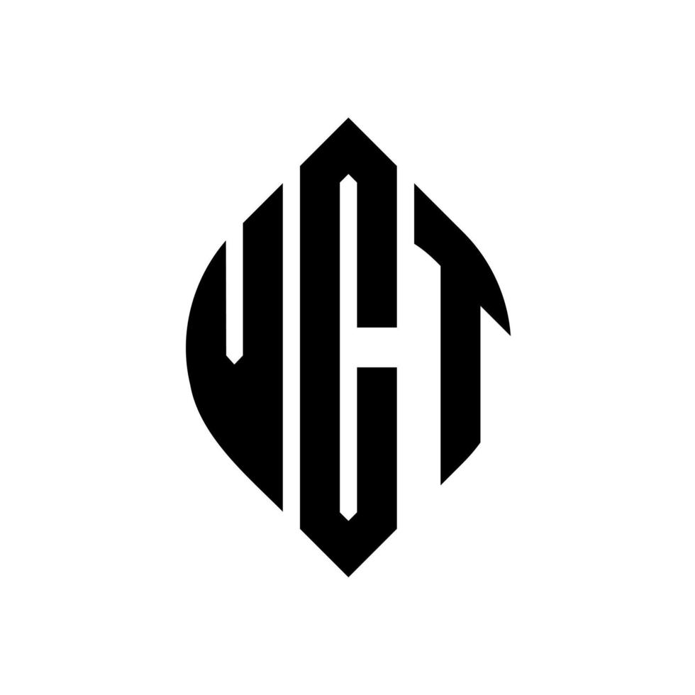 design de logotipo de letra de círculo vct com forma de círculo e elipse. letras de elipse vct com estilo tipográfico. as três iniciais formam um logotipo circular. vct círculo emblema abstrato monograma carta marca vetor. vetor