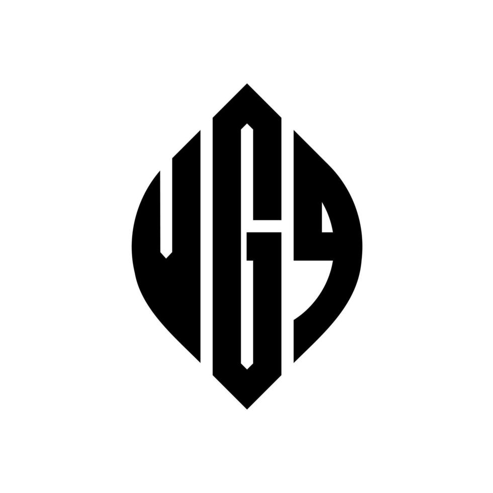 design de logotipo de carta de círculo vgq com forma de círculo e elipse. letras de elipse vgq com estilo tipográfico. as três iniciais formam um logotipo circular. vgq círculo emblema abstrato monograma carta marca vetor. vetor