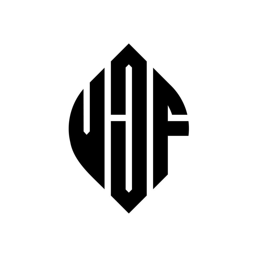 design de logotipo de carta de círculo vjf com forma de círculo e elipse. letras de elipse vjf com estilo tipográfico. as três iniciais formam um logotipo circular. vjf círculo emblema abstrato monograma carta marca vetor. vetor