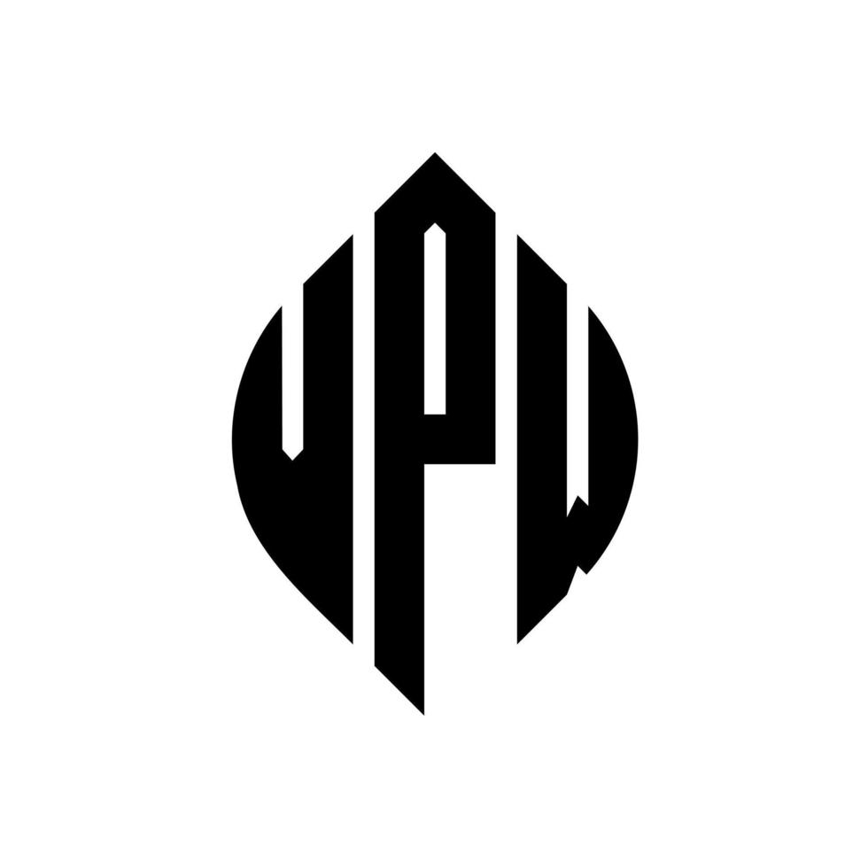design de logotipo de carta de círculo vpw com forma de círculo e elipse. letras de elipse vpw com estilo tipográfico. as três iniciais formam um logotipo circular. vpw círculo emblema abstrato monograma carta marca vetor. vetor