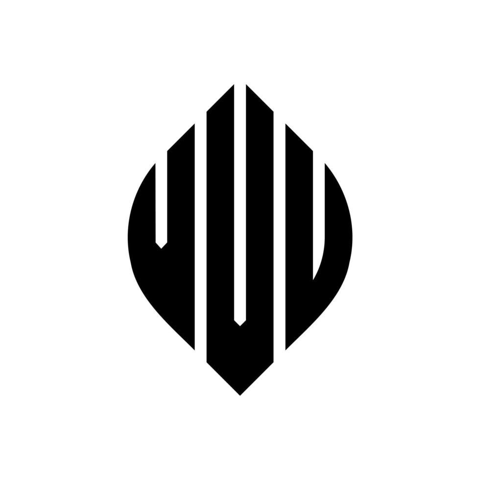 design de logotipo de letra de círculo vvu com forma de círculo e elipse. letras de elipse vvu com estilo tipográfico. as três iniciais formam um logotipo circular. vvu círculo emblema abstrato monograma carta marca vetor. vetor