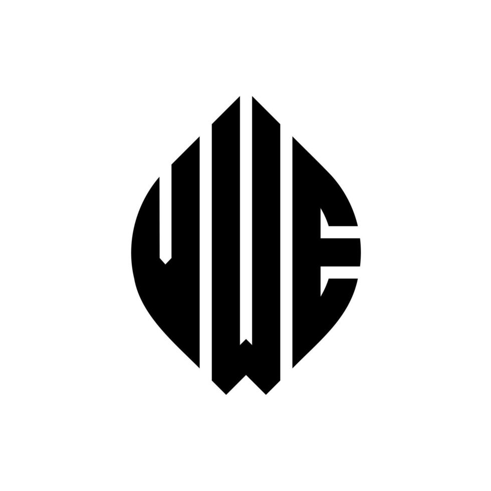 design de logotipo de letra de círculo vwe com forma de círculo e elipse. letras de elipse vwe com estilo tipográfico. as três iniciais formam um logotipo circular. vwe círculo emblema abstrato monograma carta marca vetor. vetor