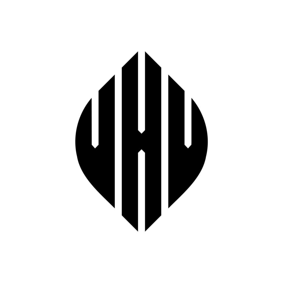 design de logotipo de carta de círculo vxv com forma de círculo e elipse. letras de elipse vxv com estilo tipográfico. as três iniciais formam um logotipo circular. vxv círculo emblema abstrato monograma carta marca vetor. vetor