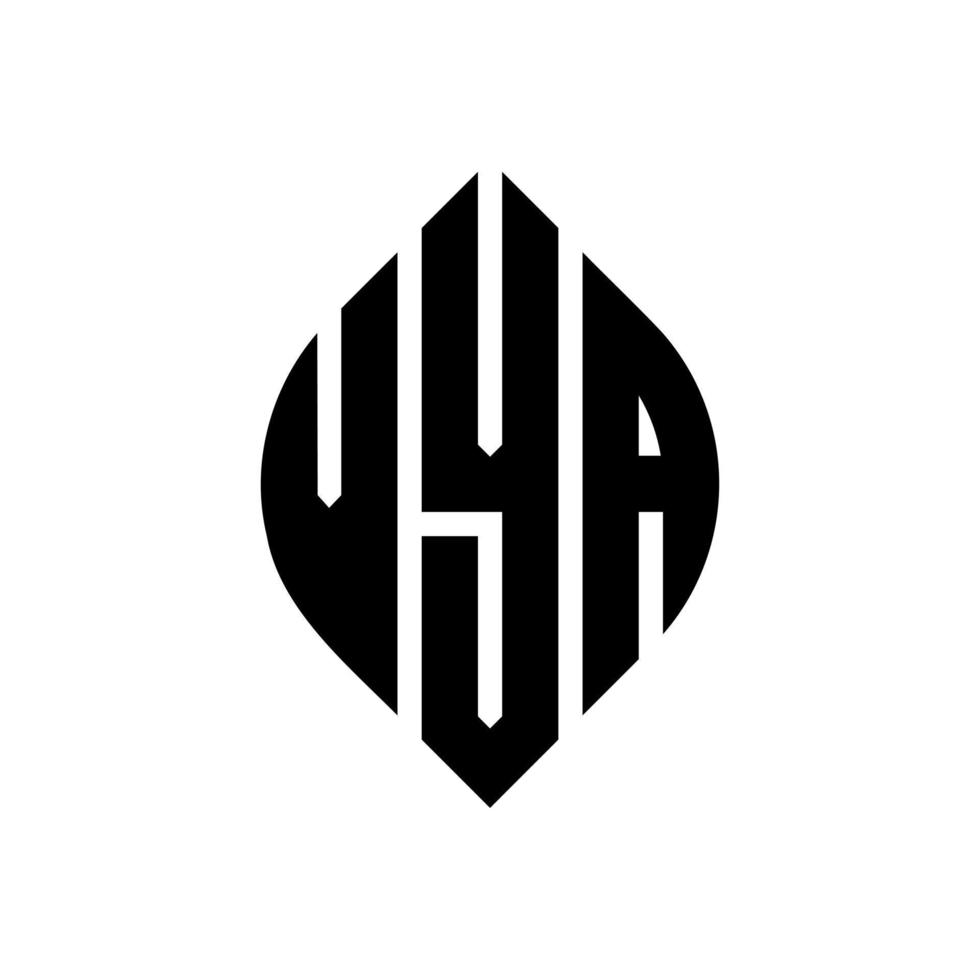 design de logotipo de carta de círculo vya com forma de círculo e elipse. letras de elipse vya com estilo tipográfico. as três iniciais formam um logotipo circular. Vya círculo emblema abstrato monograma carta marca vetor. vetor