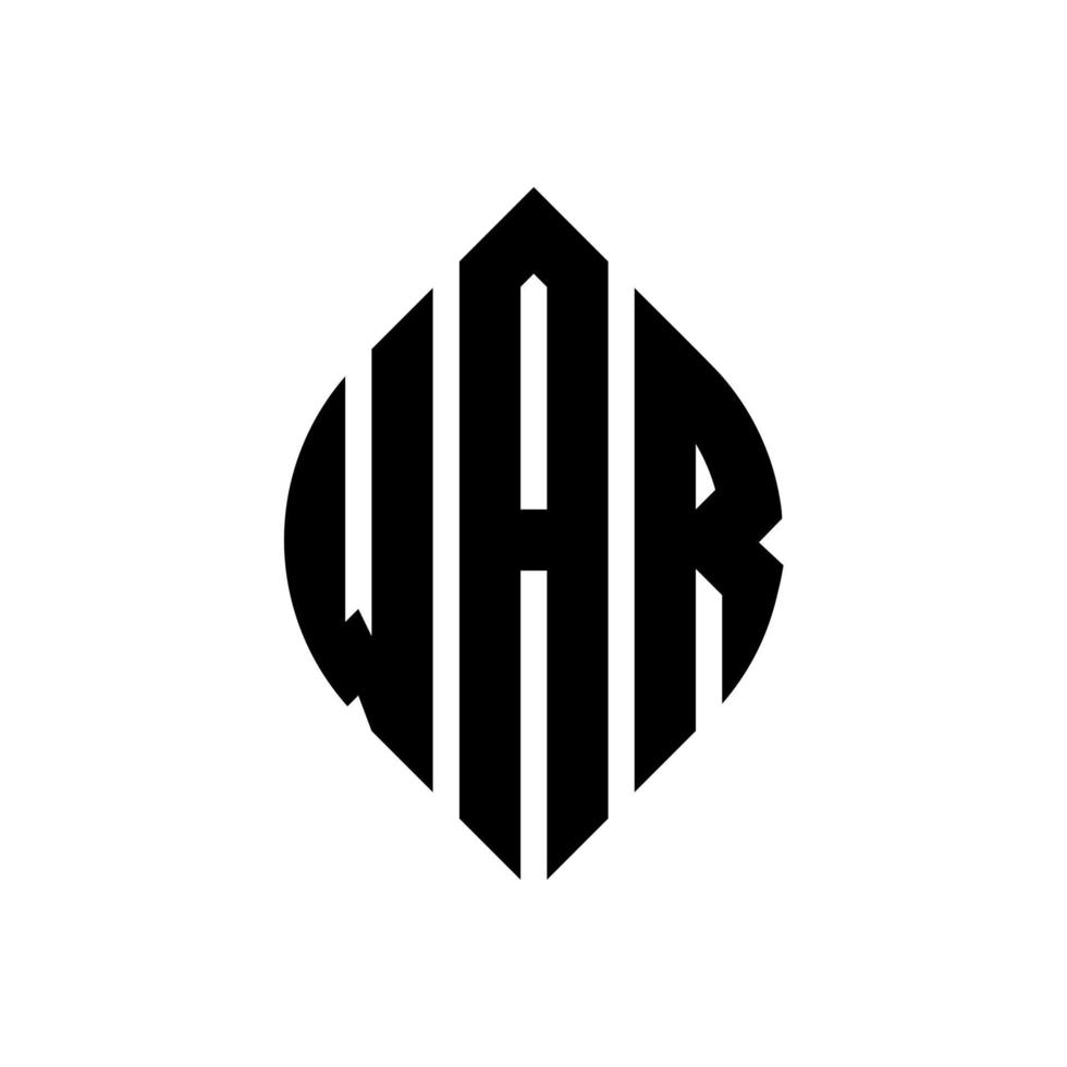 design de logotipo de carta de círculo de guerra com forma de círculo e elipse. letras de elipse de guerra com estilo tipográfico. as três iniciais formam um logotipo circular. guerra círculo emblema abstrato monograma carta marca vetor. vetor