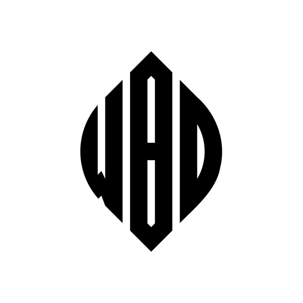 design de logotipo de carta de círculo wbd com forma de círculo e elipse. letras de elipse wbd com estilo tipográfico. as três iniciais formam um logotipo circular. wbd círculo emblema abstrato monograma carta marca vetor. vetor
