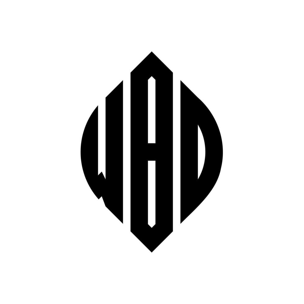 design de logotipo de carta de círculo wbo com forma de círculo e elipse. letras de elipse wbo com estilo tipográfico. as três iniciais formam um logotipo circular. wbo círculo emblema abstrato monograma carta marca vetor. vetor