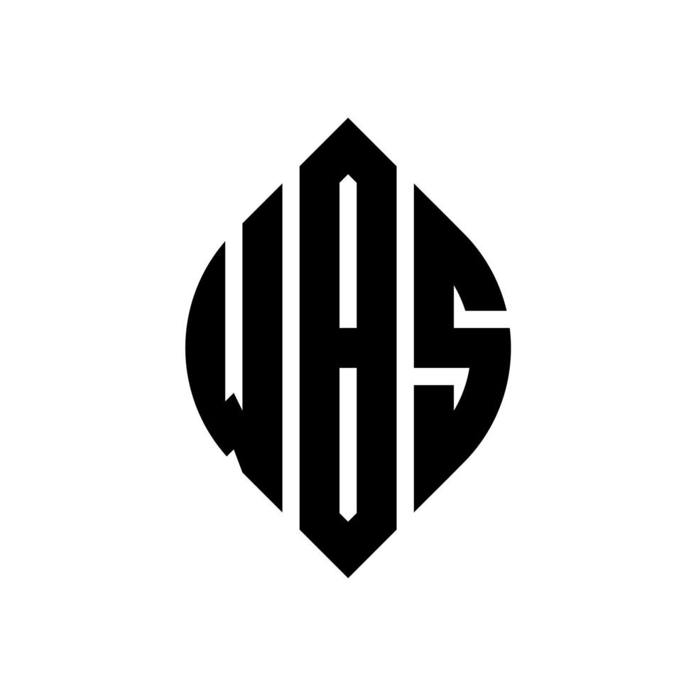 design de logotipo de carta de círculo wbs com forma de círculo e elipse. letras de elipse wbs com estilo tipográfico. as três iniciais formam um logotipo circular. wbs círculo emblema abstrato monograma carta marca vetor. vetor