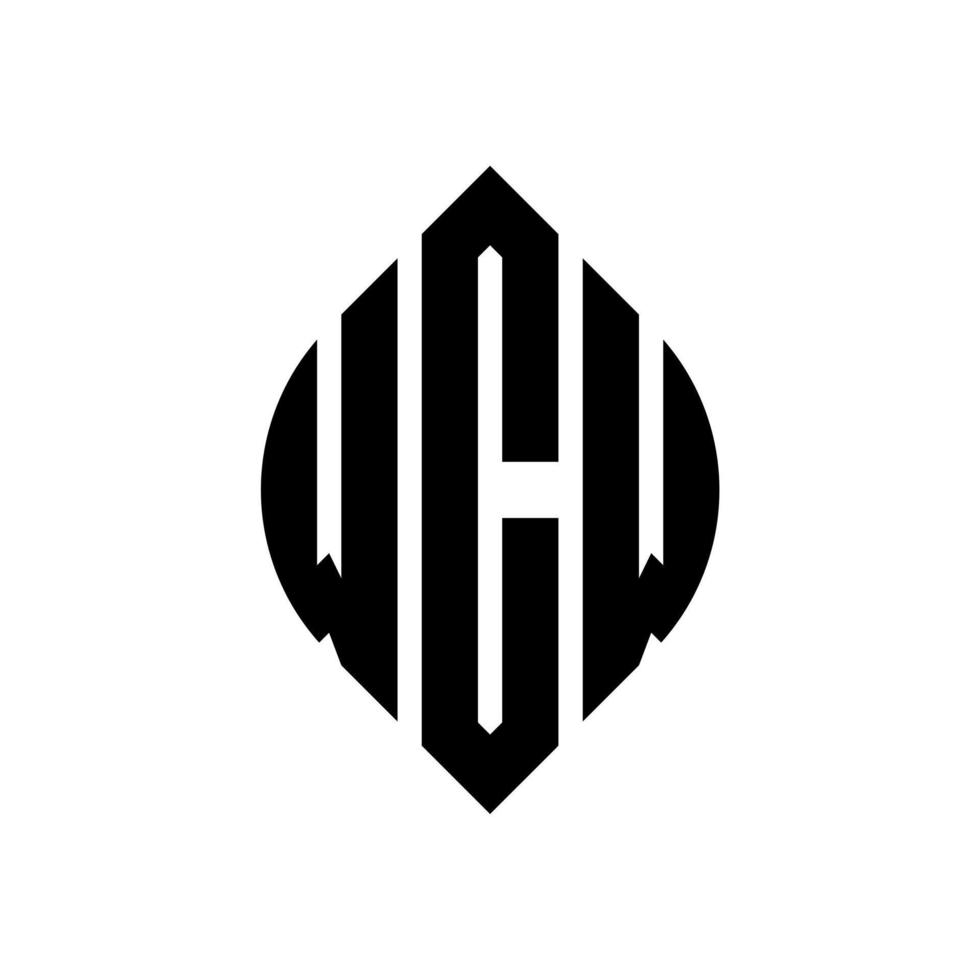 design de logotipo de carta de círculo wcw com forma de círculo e elipse. letras de elipse wcw com estilo tipográfico. as três iniciais formam um logotipo circular. wcw círculo emblema abstrato monograma carta marca vetor. vetor