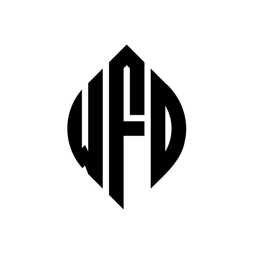 design de logotipo de carta de círculo wfd com forma de círculo e elipse. letras de elipse wfd com estilo tipográfico. as três iniciais formam um logotipo circular. WFd círculo emblema abstrato monograma carta marca vetor. vetor