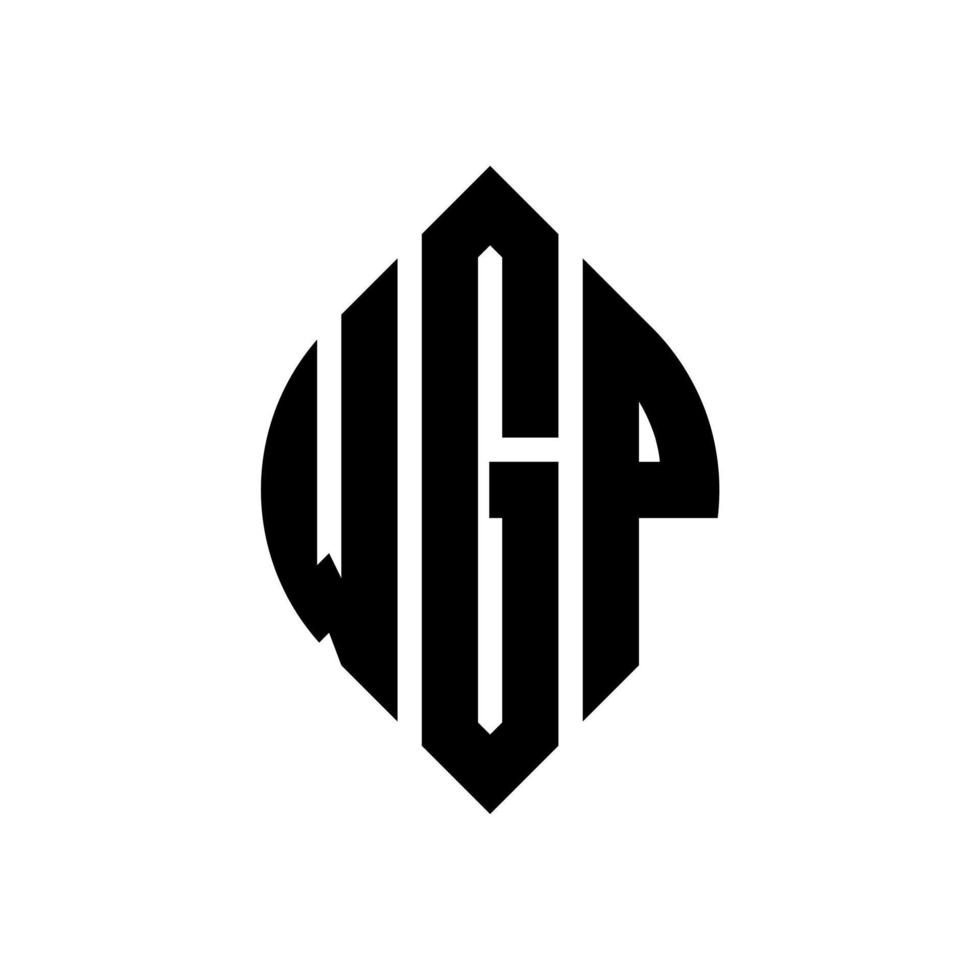 design de logotipo de carta de círculo wgp com forma de círculo e elipse. letras de elipse wgp com estilo tipográfico. as três iniciais formam um logotipo circular. wgp círculo emblema abstrato monograma carta marca vetor. vetor