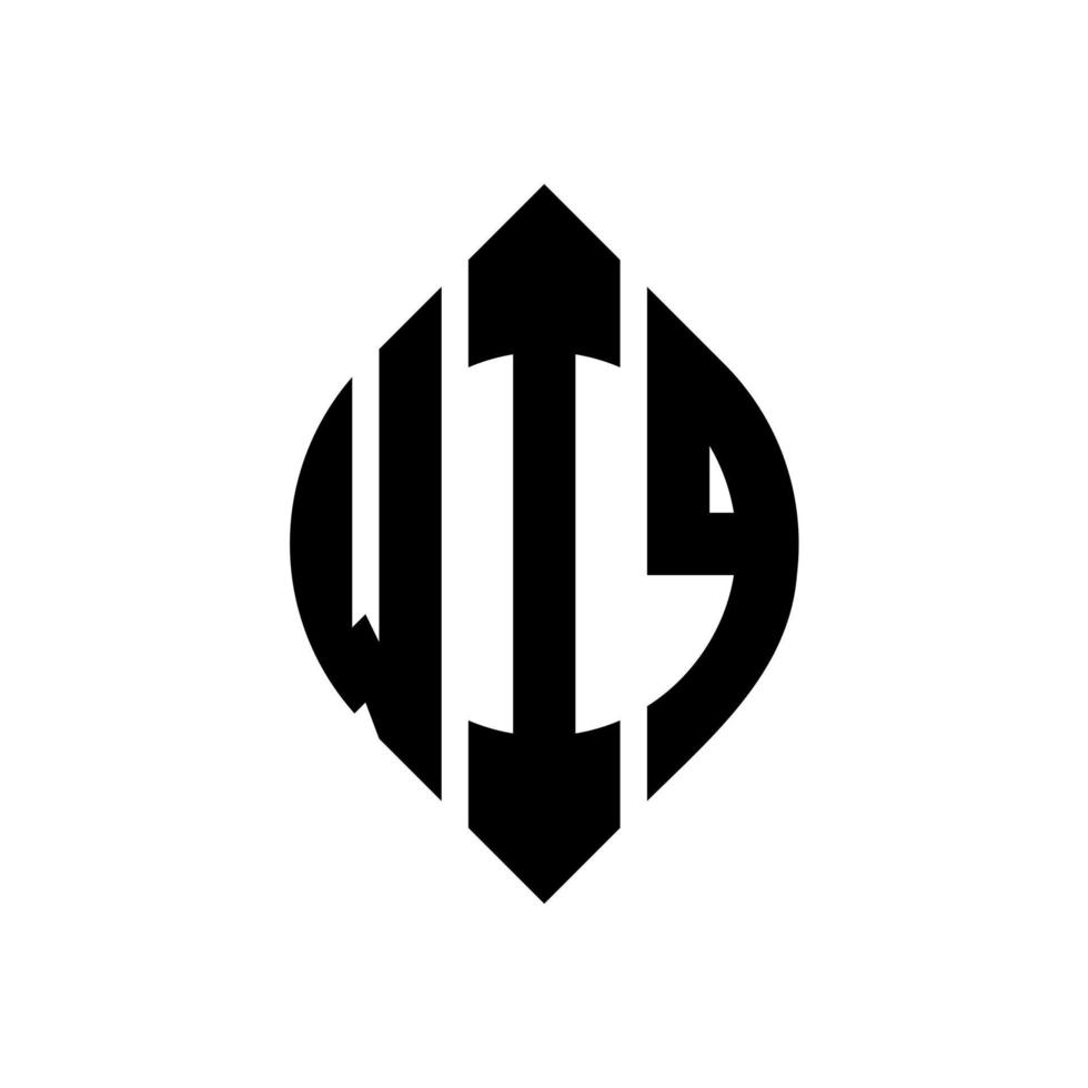 design de logotipo de carta de círculo wiq com forma de círculo e elipse. letras de elipse wiq com estilo tipográfico. as três iniciais formam um logotipo circular. wiq círculo emblema abstrato monograma carta marca vetor. vetor