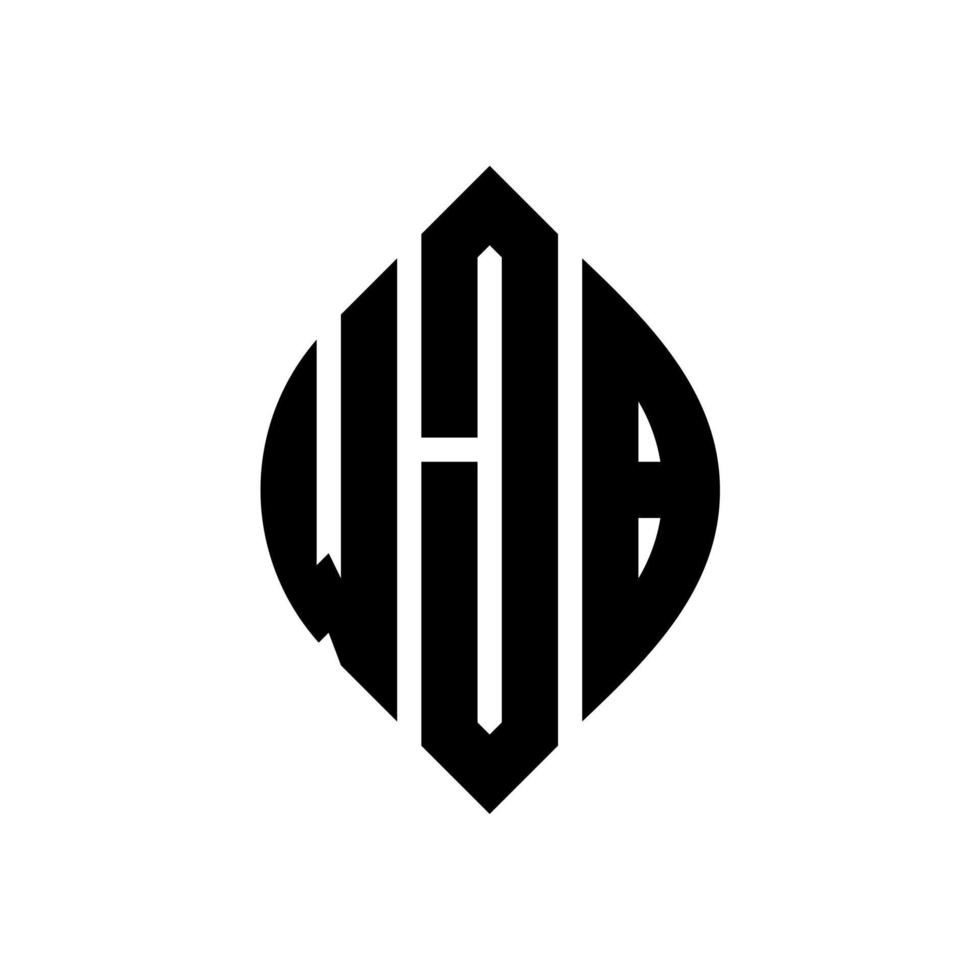 design de logotipo de carta de círculo wjb com forma de círculo e elipse. letras de elipse wjb com estilo tipográfico. as três iniciais formam um logotipo circular. wjb círculo emblema abstrato monograma carta marca vetor. vetor