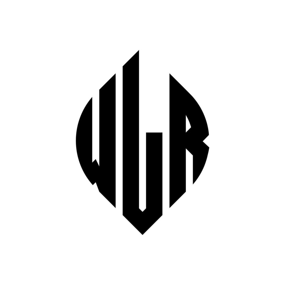 design de logotipo de carta de círculo wlr com forma de círculo e elipse. letras de elipse wlr com estilo tipográfico. as três iniciais formam um logotipo circular. wlr círculo emblema abstrato monograma carta marca vetor. vetor