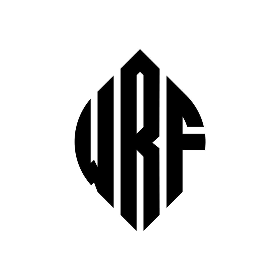 design de logotipo de carta de círculo wrf com forma de círculo e elipse. letras de elipse wrf com estilo tipográfico. as três iniciais formam um logotipo circular. wrf círculo emblema abstrato monograma carta marca vetor. vetor