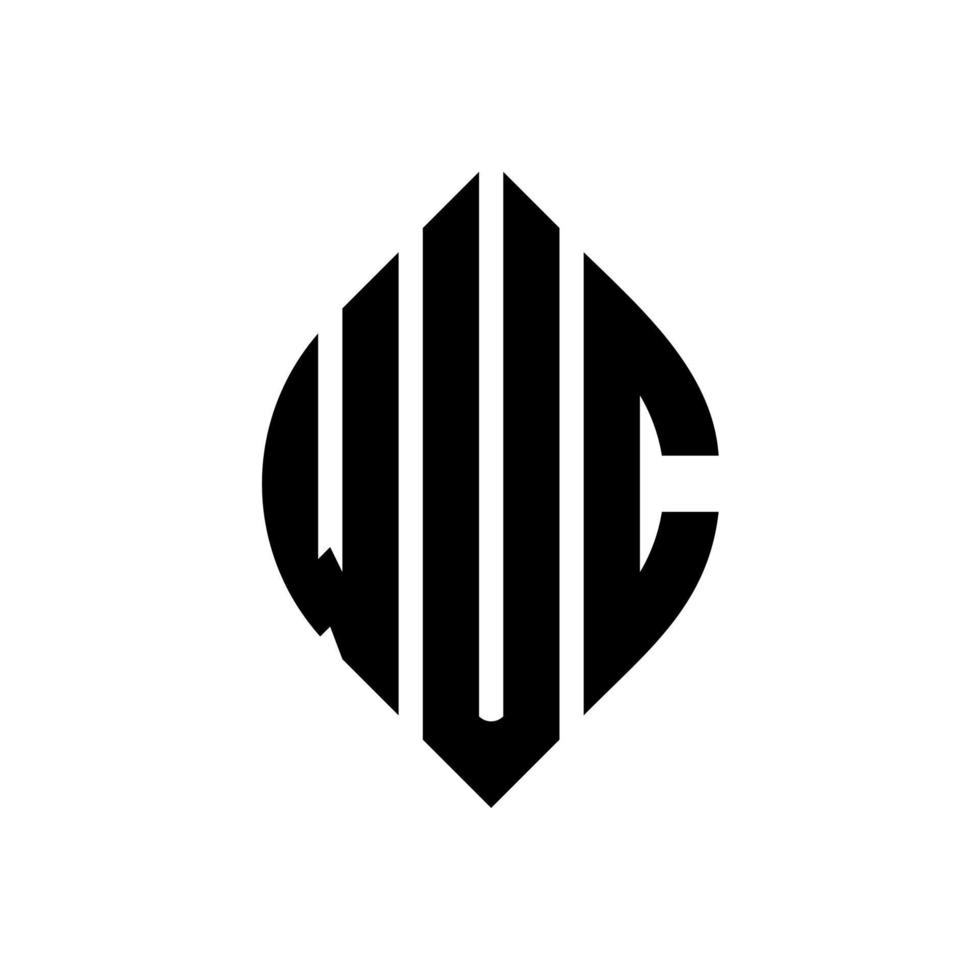 design de logotipo de carta de círculo wuc com forma de círculo e elipse. letras de elipse wuc com estilo tipográfico. as três iniciais formam um logotipo circular. wuc círculo emblema abstrato monograma carta marca vetor. vetor