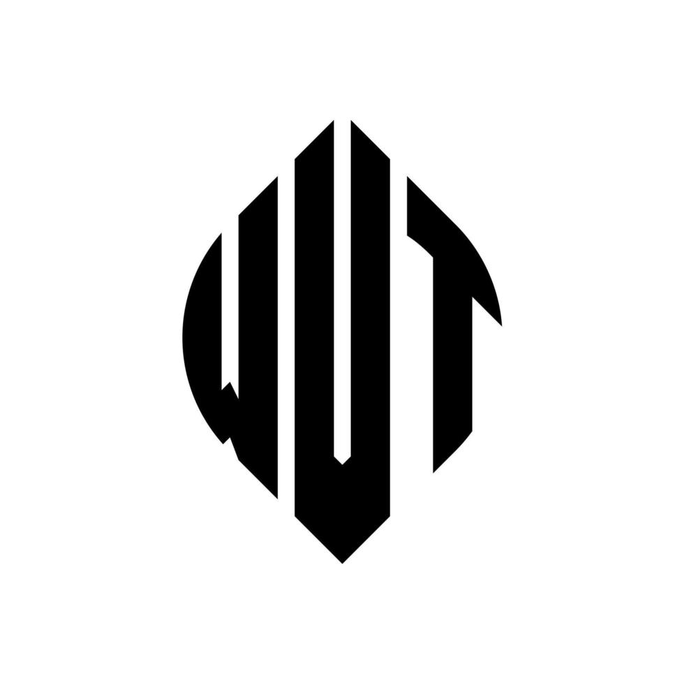 design de logotipo de carta de círculo wvt com forma de círculo e elipse. letras de elipse wvt com estilo tipográfico. as três iniciais formam um logotipo circular. wvt círculo emblema abstrato monograma carta marca vetor. vetor