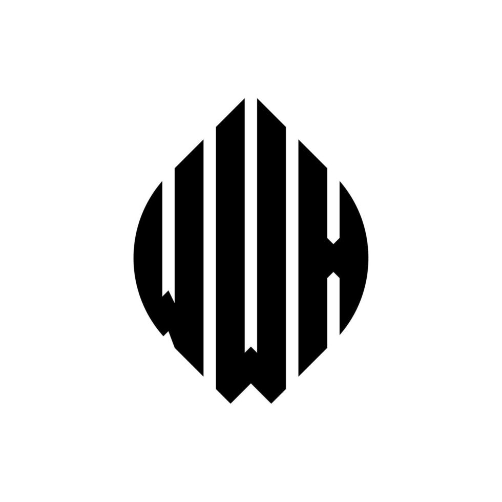 wwx circle letter logo design com forma de círculo e elipse. letras de elipse wwx com estilo tipográfico. as três iniciais formam um logotipo circular. wwx círculo emblema abstrato monograma carta marca vetor. vetor