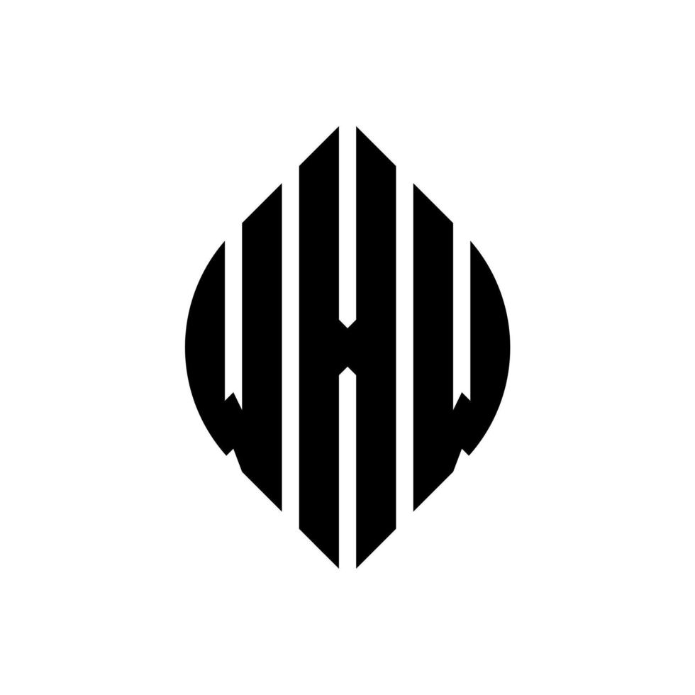design de logotipo de letra de círculo wxw com forma de círculo e elipse. letras de elipse wxw com estilo tipográfico. as três iniciais formam um logotipo circular. wxw círculo emblema abstrato monograma carta marca vetor. vetor
