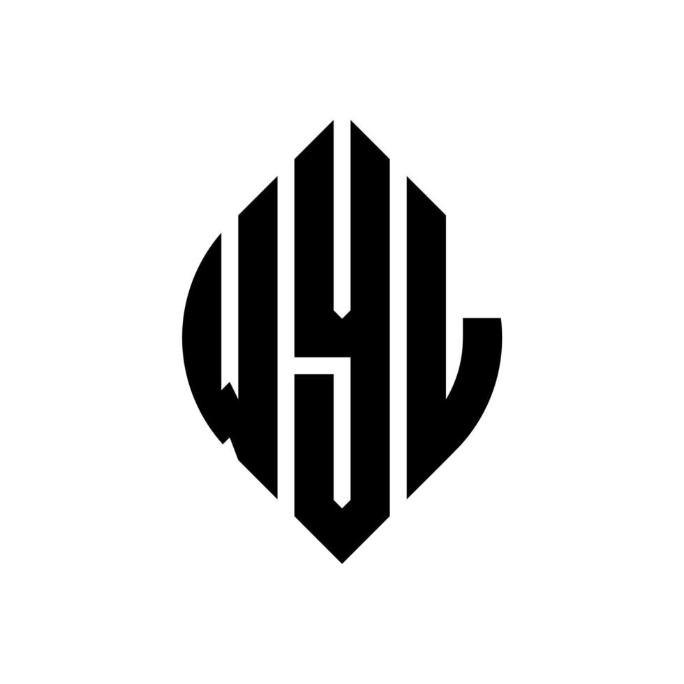 design de logotipo de carta de círculo wyl com forma de círculo e elipse. letras de elipse wyl com estilo tipográfico. as três iniciais formam um logotipo circular. Wyl círculo emblema abstrato monograma carta marca vetor. vetor