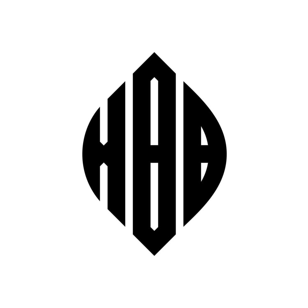 design de logotipo de carta de círculo xbb com forma de círculo e elipse. letras de elipse xbb com estilo tipográfico. as três iniciais formam um logotipo circular. xbb círculo emblema abstrato monograma carta marca vetor. vetor