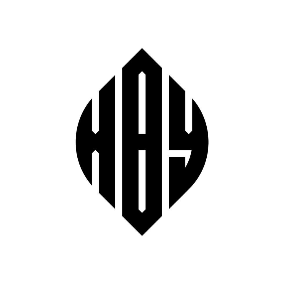 design de logotipo de carta de círculo xby com forma de círculo e elipse. letras de elipse xby com estilo tipográfico. as três iniciais formam um logotipo circular. xby círculo emblema abstrato monograma carta marca vetor. vetor