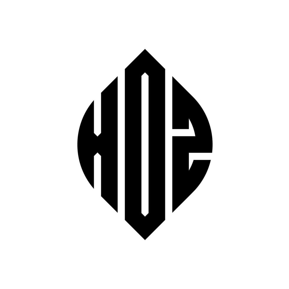 design de logotipo de letra de círculo xdz com forma de círculo e elipse. letras de elipse xdz com estilo tipográfico. as três iniciais formam um logotipo circular. xdz círculo emblema abstrato monograma carta marca vetor. vetor