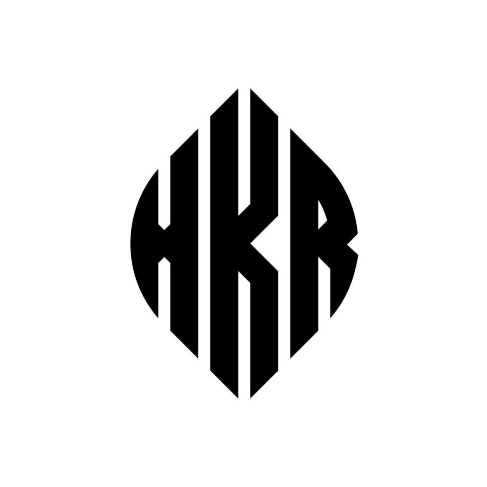 design de logotipo de carta de círculo xkr com forma de círculo e elipse. letras de elipse xkr com estilo tipográfico. as três iniciais formam um logotipo circular. xkr círculo emblema abstrato monograma carta marca vetor. vetor