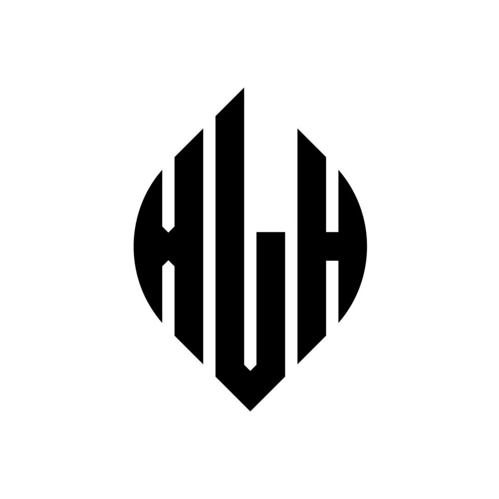 xlh design de logotipo de letra de círculo com forma de círculo e elipse. letras de elipse xlh com estilo tipográfico. as três iniciais formam um logotipo circular. xlh círculo emblema abstrato monograma carta marca vetor. vetor