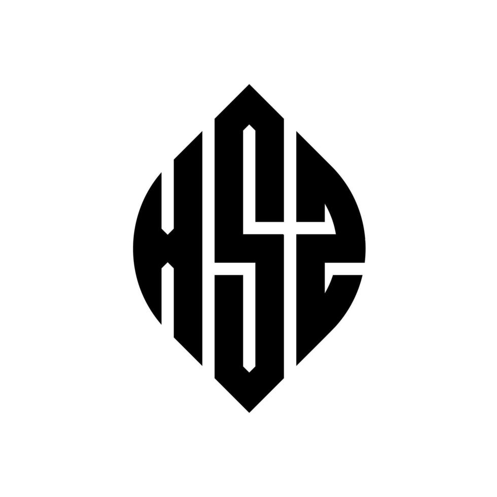 design de logotipo de letra de círculo xsz com forma de círculo e elipse. letras de elipse xsz com estilo tipográfico. as três iniciais formam um logotipo circular. xsz círculo emblema abstrato monograma carta marca vetor. vetor