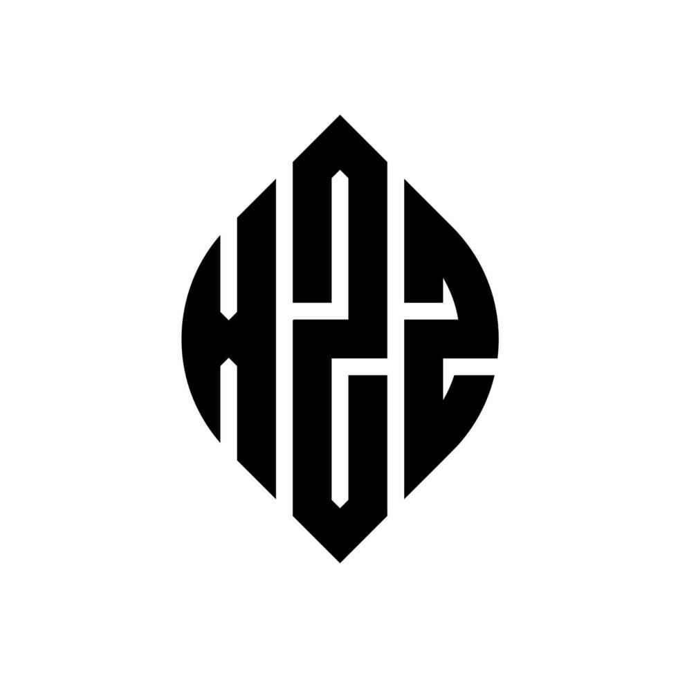design de logotipo de letra de círculo xzz com forma de círculo e elipse. letras de elipse xzz com estilo tipográfico. as três iniciais formam um logotipo circular. xzz círculo emblema abstrato monograma carta marca vetor. vetor