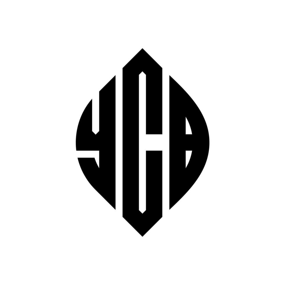 design de logotipo de letra de círculo ycb com forma de círculo e elipse. letras de elipse ycb com estilo tipográfico. as três iniciais formam um logotipo circular. ycb círculo emblema abstrato monograma carta marca vetor. vetor