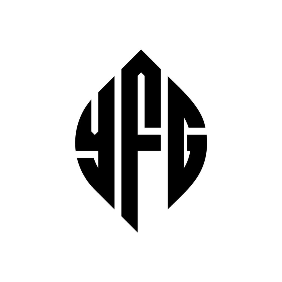 design de logotipo de carta de círculo yfg com forma de círculo e elipse. letras de elipse yfg com estilo tipográfico. as três iniciais formam um logotipo circular. yfg círculo emblema abstrato monograma carta marca vetor. vetor