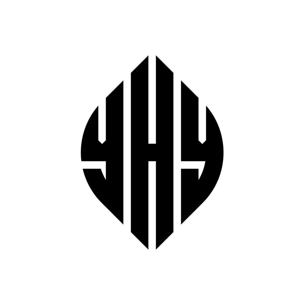 yhy design de logotipo de carta de círculo com forma de círculo e elipse. letras de elipse yhy com estilo tipográfico. as três iniciais formam um logotipo circular. yhy círculo emblema abstrato monograma carta marca vetor. vetor