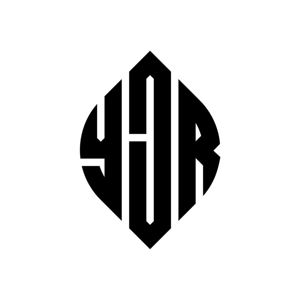 design de logotipo de carta de círculo yjr com forma de círculo e elipse. letras de elipse yjr com estilo tipográfico. as três iniciais formam um logotipo circular. yjr círculo emblema abstrato monograma letra marca vetor. vetor