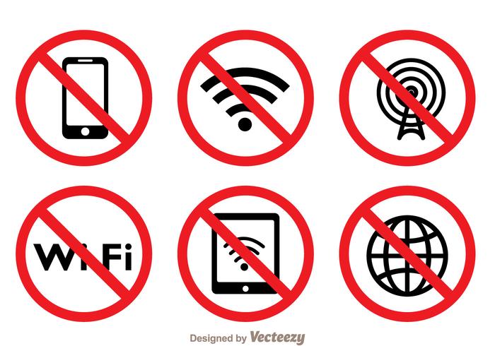 Símbolo Bloqueado Wi-Fi vetor