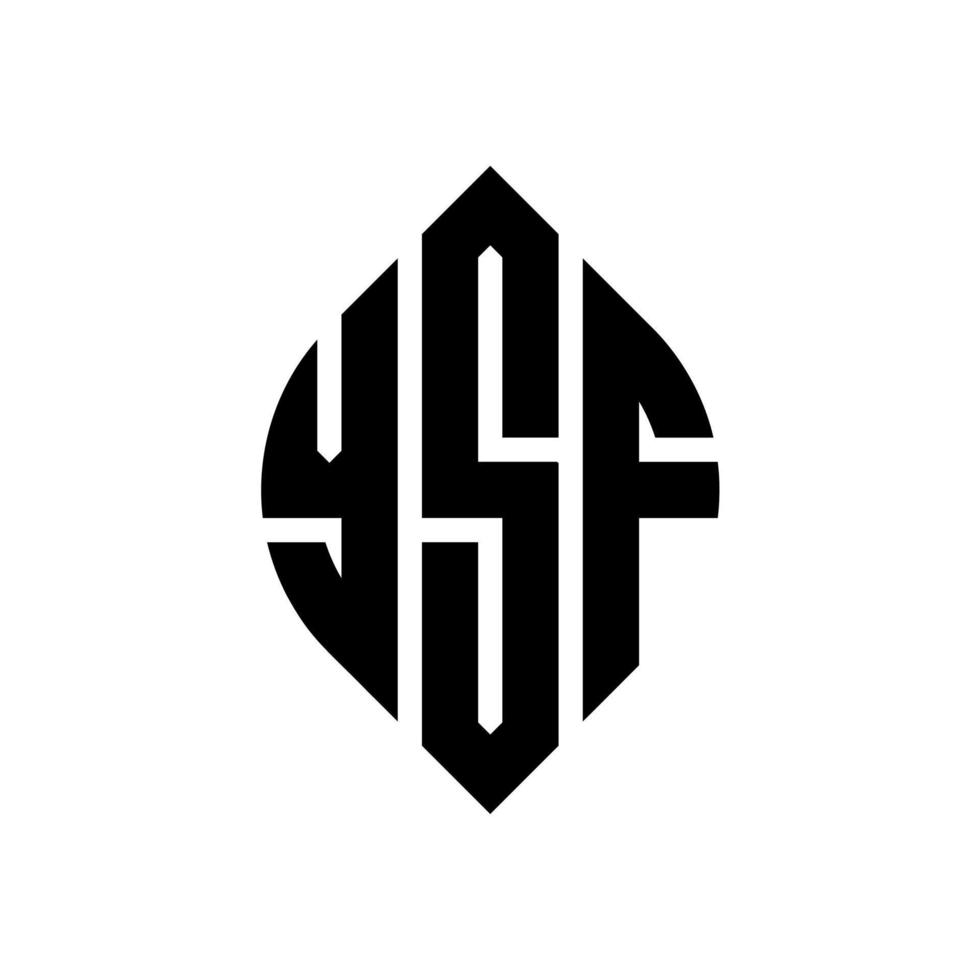 design de logotipo de letra de círculo ysf com forma de círculo e elipse. letras de elipse ysf com estilo tipográfico. as três iniciais formam um logotipo circular. ysf círculo emblema abstrato monograma carta marca vetor. vetor